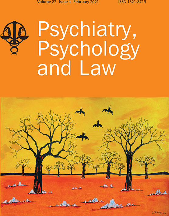Cover of the Journal of Psychiatry, Psychology and Law, Vol. 27, Issue 4 (February 2020)