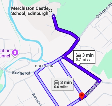 Proximity of JRB's home to Merchiston, even after he had moved out of Pringle House.